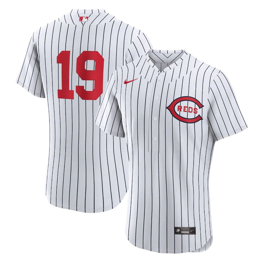 Men Cincinnati Reds #19 Joey Votto Nike White 2022 MLB at Field of Dreams Game Authentic Player Jersey